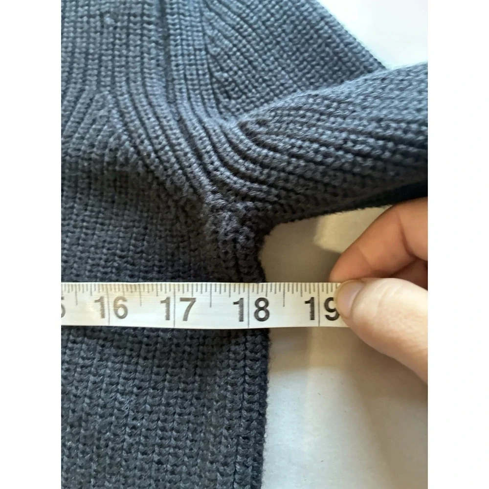 PURA Full Zip Chunky Knit Cardigan 100% Supima Cotton Black Casual Hooded Small